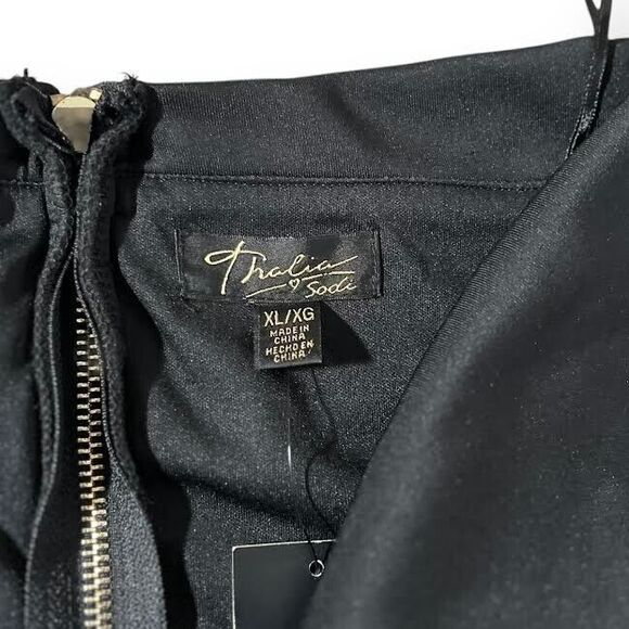 Thalia Sodi Dress Women's Sz XL Black Off Shoulder Sheath Sleeveless Zip… - Picture 2 of 15